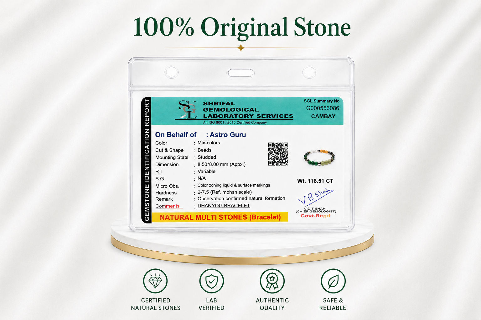 Dhan Yog Bracelet (Lab Certified)